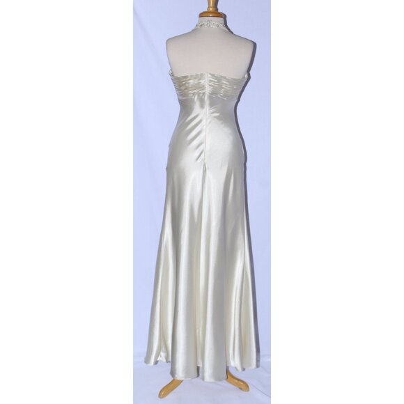 NWOT Poly USA #5578 Satin Formal Evening or Prom Gown-Size S-IVORY - Picture 2 of 5